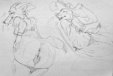 age_difference anthro bandana_on_head bent_over bikini bra_and_panties butt clothed clothing female genitals hat headgear headwear jewelry older_female partially_clothed pubes rear_view solo stretch_marks sun_hat swimwear tongue tongue_out two-piece_swimsuit underwear underwear_down vulva curious_coyote canid canine canis coyote humanoid mammal absurd_res graphite_(artwork) hi_res monochrome traditional_media_(artwork)