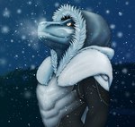 anthro armor blizzard_(weather) breath clothed clothing coat female fur simple_background snow solo text three-quarter_view topwear bl4ck-cl1n1c blizzard_entertainment microsoft the_elder_scrolls warcraft argonian scalie 2021 digital_drawing_(artwork) digital_media_(artwork) hi_res portrait shaded three-quarter_portrait url