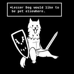 animal_genitalia animal_vulva anthro canine_genitalia canine_vulva female genitals melee_weapon shield solo sword text vulva weapon crab-gnaw-sizzle undertale undertale_(series) lesser_dog canid canine canis domestic_dog mammal 1:1 2015 black_and_white english_text monochrome