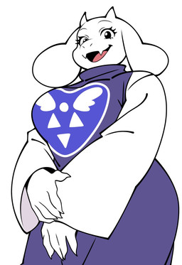 2_horns 5_fingers anthro big_breasts biped black_eyebrows black_eyes breasts claws clothed clothed_anthro clothed_female clothing curved_eyebrows delta_rune_(emblem) eyebrows eyelashes fangs female finger_claws fingers floppy_ears fur horn humanoid_hands iris light_body light_fur looking_at_viewer looking_down looking_down_at_viewer lop_ears low-angle_view mature_anthro mature_female monotone_body monotone_fur monotone_horn multicolored_clothing multicolored_robe no_pupils open_mouth open_smile pink_tongue print_clothing print_robe robe short_horn simple_background small_horn smile smiling_at_viewer snout solo standing symbol teeth thick_thighs thin_eyebrows tongue white_background white_body white_claws white_ears white_fur white_horn white_sclera wide_hips samme_hacci undertale undertale_(series) toriel boss_monster_(undertale) bovid caprine goat mammal 2025 digital_drawing_(artwork) digital_media_(artwork) portrait three-quarter_portrait
