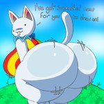 anthro big_breasts big_butt blush breasts butt clothed clothing dialogue female fur huge_butt hyper hyper_butt looking_back presenting solo tail text thick_thighs white_body white_fur wide_hips darasuke nsfwfuan animal_crossing nintendo blanca_(animal_crossing) domestic_cat felid feline felis mammal 1:1 2025 absurd_res digital_drawing_(artwork) digital_media_(artwork) english_text hi_res shaded