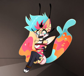 bdsm bodily_fluids bondage bound crying female kidnapping sparklefur tail tears unusual_anatomy unusual_tail obsidianpie26 hellaverse helluva_boss queen_bee-lzebub_(helluva_boss) canid demon mammal absurd_res colorful_theme hi_res