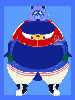 anthro belly big_belly big_breasts big_butt blueberry_inflation blush breasts butt expansion female huge_belly huge_breasts inflation permaberry thick_thighs pyrosunderforge bao_azalea 3:4 absurd_res hi_res