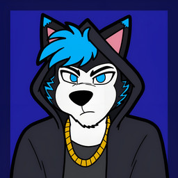 black_body chain_necklace clothing fur grumpy hoodie jewelry looking_at_viewer male necklace simple_background solo topwear white_body white_fur tbfm loki_(itzloki) canid canine canis domestic_dog husky mammal nordic_sled_dog siberian_husky spitz 1:1 hi_res icon