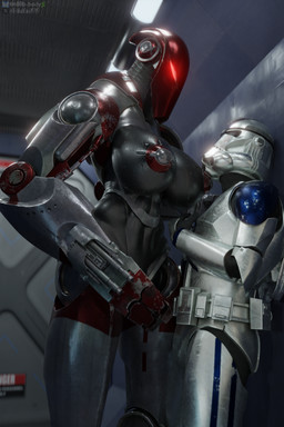 big_breasts breasts covered_nipples dominant dominant_female dominant_humanoid duo female glowing glowing_eyes machine male male/female metallic_body pinned pinned_to_wall wet n00b-body pickle_juice_(modeler) clone_wars star_wars clone_trooper android b2_super_battle_droid battle_droid humanoid robot robot_humanoid 2026 2:3 absurd_res blender_(artwork) blender_cycles_(artwork) detailed digital_media_(artwork) hi_res