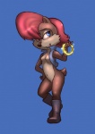 anthro blue_eyes bottomless breasts brown_body brown_fur clothed clothing featureless_breasts featureless_crotch female fur hair navel open_mouth power_ring red_hair ring smile solo namelessenemy archie_comics sega sonic_the_hedgehog_(archie) sonic_the_hedgehog_(comics) sonic_the_hedgehog_(series) sally_acorn chipmunk ground_squirrel mammal rodent sciurid