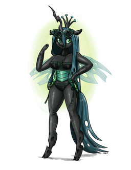 anthro bikini black_bikini black_body black_clothing black_skin black_swimwear breasts cleavage clothed clothing crown ear_piercing eyeshadow eyewear eyewear_on_head female green_eyes green_eyeshadow green_hair hair headgear hoof_hands hooves horn insect_wings long_hair makeup open_mouth piercing simple_background solo sunglasses sunglasses_on_head swimwear two-piece_swimsuit unguligrade wearing_sunglasses white_background wings king-kakapo friendship_is_magic hasbro my_little_pony mythology queen_chrysalis_(mlp) arthropod changeling_(mlp) equid equine mammal mythological_creature mythological_equine 2017 full-length_portrait hi_res portrait