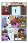 anthro beaver blue_bottomwear blue_clothing blue_pants bottomwear breasts brown_body brown_clothing brown_fur brown_hair brown_markings brown_shirt brown_topwear canid canine castor_(vixen_logic) cheek_tuft chest_tuft clothed clothing colored comic dialogue digital_media_(artwork) dipstick_ears dipstick_tail duo ear_markings english_text eyewear facial_tuft female fox foxboy83 fully_clothed fur glasses gloves_(marking) green_eyes grey_eyes hair hat headgear headwear hi_res inside leg_markings male mammal markings multicolored_ears outside pants pink_clothing pink_shirt pink_topwear red_(vixen_logic) red_body red_clothing red_fox red_fur red_hair red_hat red_headwear rodent shirt socks_(marking) speech_bubble standing store tail tail_markings teeth text tied_hair tootaloo topwear true_fox tuft url vixen_logic white_body white_clothing white_fur white_shirt white_topwear