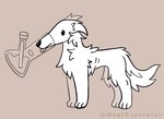 ambiguous_gender bong dot_eyes drug_paraphernalia drugs feral fur grey_background humor quadruped simple_background simple_eyes snout solo stuck tongue tongue_out tuft water meatsuperstar borzoi canid canine canis domestic_dog hunting_dog mammal sighthound 2024