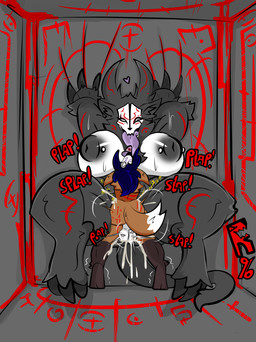alley_sex anthro big_breasts black_body bodily_fluids breasts brown_body carrying_another carrying_partner carrying_position cum cum_in_vagina cum_inside duo female feral french_kissing genital_fluids grabbing_waist heart_symbol kissing male male/female nipple_piercing nipples piercing robotic_arm sex size_difference slap symbol roder_vasquez nissal_(roder_vazquez) canid canine fox mammal monster skulldog_(species) absurd_res hi_res
