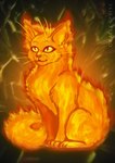 ambiguous_gender feline_ears feral fire fur paws solo tail whiskers yellow_eyes oracle_sphinx domestic_cat felid feline felis mammal spirit