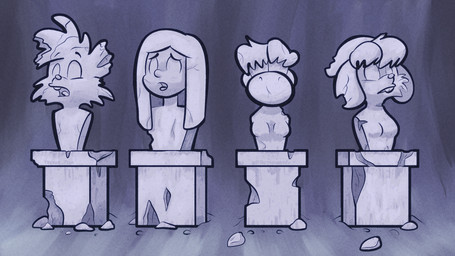 after_transformation buckteeth horror_(theme) implied_transformation inanimate_transformation open_mouth permanent_transformation petrification sculpture statue teeth transformation trevor-fox mario_bros nintendo trevor-fox_(character) house_mouse human mammal mouse murid murine rodent yoshi 16:9 widescreen