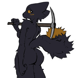 anthro butt female fluffy fluffy_tail solo tail casualties:_unknown expie_(gunsawian) gunsawian hi_res