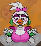 anthro beak big_breasts black_eyes bracelet breast_play breasts cleavage clothed clothing duo eyelashes eyeshadow facial_markings feathers female fingerless_gloves first_person_view front_view gloves green_clothing green_gloves green_handwear handwear head_feathers head_markings head_tuft jewelry leotard lipstick machine makeup male male/female markings pink_bow pink_clothing pink_eyeshadow pink_leotard pink_lipstick sex shoulder_pads spiked_bracelet spikes titfuck tuft white_body white_feathers wifeburger five_nights_at_freddy's five_nights_at_freddy's:_security_breach scottgames steel_wool_studios glamrock_chica animatronic avian bird chicken galliform gallus_(genus) phasianid robot hi_res