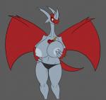 anthro big_breasts breast_expansion breasts clothed clothing corruption demon expansion female generation_3_pokemon hi_res horn king_of_sorrow_(artist) latias legendary_pokemon nintendo nipples pokemon pokemon_(species) solo topless transformation underwear wide_hips wings