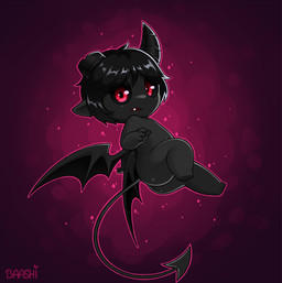 belly butt glistening glistening_body horn male nude solo tail teeth wings young baashi the_binding_of_isaac_(series) azazel_(tboi) demon humanoid imp hi_res shaded soft_shading