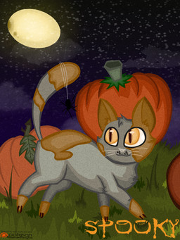 ambiguous_gender cloud detailed_background digitigrade feral food fruit full_moon fur grass grey_body grey_fur grey_nose holidays moon night orange_body orange_eyes orange_fur orange_text outside paws plant pumpkin pupils raised_tail sky slit_pupils solo star tail text toony walking whiskers white_whiskers krazykari halloween neko_atsume spooky_(neko_atsume) ambient_arachnid ambient_arthropod ambient_spider domestic_cat felid feline felis mammal 2017 3:4 character_name digital_drawing_(artwork) digital_media_(artwork) hi_res