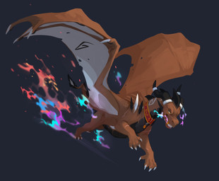 ambiguous_gender black_body black_horn brown_body brown_scales brown_wings claws fangs feral grin horn horn_jewelry horn_ring jewelry membrane_(anatomy) membranous_wings narrowed_eyes orange_eyes quadruped ring_(jewelry) scales simple_background smile solo teeth three-quarter_view unsigned white_claws white_wings wings corzh77 mythology dragon mythological_creature mythological_scalie scalie full-length_portrait hi_res portrait