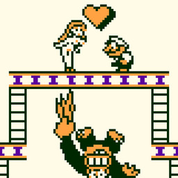 anthro assisted_exposure breasts clothing erection facial_hair falling female group headgear headwear heart_symbol male mustache nipples nude nude_female simple_background trio saiwai_hiroshi donkey_kong_(series) mario_bros nintendo donkey_kong_(character) mario mayor_pauline human kong mammal primate 1:1 2018 digital_media_(artwork) pixel_(artwork)