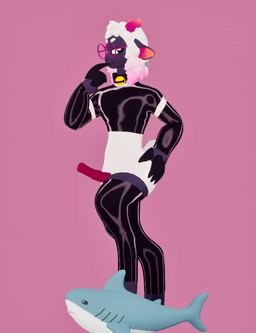 animal_genitalia animal_penis anthro bell bell_collar clothing collar equine_genitalia equine_penis eyewear femboy genitals glasses hair handwear hooves horn latex latex_clothing latex_handwear latex_legwear latex_thigh_highs legwear male nub_tail penis silly_face solo standing thigh_highs sillyram ikea blahaj silly_(sillyram) bovid caprine mammal sheep animated hi_res no_sound short_playtime video