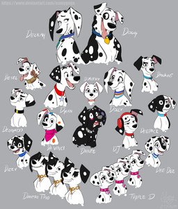 black_body black_fur black_spots blue_collar collar collar_tag dirty eye_patch_(marking) facial_markings female feral floppy_ears freckled_face freckles fur gold_collar_tag group head_markings heterochromatic_ears long_ears male markings notched_ear patch_(marking) pink_inner_ear purple_spots red_collar spots spotted_body spotted_fur star_collar_tag toony white_body white_fur white_spots namygaga 101_dalmatian_street 101_dalmatians disney d.j._(101_dalmatians) da_vinci_(101_dalmatians) dallas_(101_dalmatians) dante_(101_dalmatians) dawkins_(101_dalmatians) dee_dee_(101_dalmatians) deepak_(101_dalmatians) deja_vu_(101_dalmatians) delgado_(101_dalmatians) delilah_(101_dalmatians) destiny_(101_dalmatians) diesel_(101_dalmatians) dimitri_1_(101_dalmatians) dimitri_2_(101_dalmatians) dimitri_3_(101_dalmatians) dimitri_trio_(101_dalmatians) dizzy_(101_dalmatians) dolly_(101_dalmatians) dorothy_(101_dalmatians) doug_(101_dalmatians) dylan_(101_dalmatians) triple_d_(101_dalmatians) canid canine canis dalmatian domestic_dog mammal absurd_res hi_res