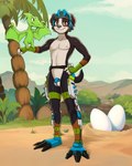 ambiguous_gender anthro athletic athletic_male balls biped blue_chastity_cage casual_chastity chastity_cage chastity_device duo egg feral fingers floppy_ears genitals green_body lock male membrane_(anatomy) membranous_wings padlock plant size_difference smile tail tree wings diacordst paw_patrol rex_(paw_patrol) bernese_mountain_dog canid canine canis domestic_dog mammal molosser mountain_dog prehistoric_species pterosaur reptile scalie swiss_mountain_dog 2024 4:5 absurd_res hi_res