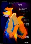 2021 anthro black_nose blue_clothing blue_eyes bottomwear caption_box clothed clothing comic conker conker's_bad_fur_day english_text fluffy fluffy_tail fur grey_text_box hi_res hollo_nut hoodie inner_monologue male mammal night orange_body orange_fur outside page_number rareware rodent sciurid short_ears shorts sky solo species_in_inner_monologue tail text text_box topwear tree_squirrel truck white_text yellow_body yellow_fur