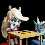 3_toes ambiguous_gender anthro barefoot black_background blonde_hair blue_body breasts clothing d6 dice dress duo feet female feral furniture geniefied glass hair kneeling magic_lamp pillow plantigrade reading red_clothing red_dress shocked simple_background soles suction table toes white_body thumbeh animaniacs nintendo pokemon warner_brothers minerva_mink eeveelution generation_1_pokemon genie mammal mink mustelid musteline pokemon_(species) true_musteline vaporeon 1:1 2021 3d_(artwork) animated blender_(artwork) crossover digital_media_(artwork) hi_res high_framerate no_sound short_playtime webm