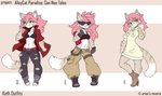 anthro breasts clothed clothing female hair midriff navel pink_hair smile solo longdanger domestic_cat felid feline felis mammal 2020 digital_media_(artwork)