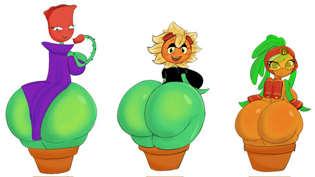 big_breasts big_butt black_clothing black_eyebrows black_eyes black_shirt black_topwear blonde_hair breasts butt clothing eyebrows eyelashes eyewear eyewear_on_head female flower freckled_face freckles goggles goggles_on_head green_body green_eyes green_hair group hair huge_butt jet_pack leaf leaf_arms leaf_hair looking_at_viewer looking_back looking_back_at_viewer not_furry open_mouth open_smile orange_body orange_face petal_hair petals plant plant_hair plant_pot pseudo_hair purple_clothing purple_topwear red_eyewear red_goggles red_helmet red_mouth red_tongue rose_hands shirt simple_background smile smiling_at_viewer teeth thick_thighs thorns tongue topwear trio visor visor_helmet white_background yellow_petals yellow_sclera yellow_teeth allagainstyou electronic_arts garden_warfare plants_vs._zombies plants_vs._zombies_heroes popcap_games beta-carrotina rose_(pvz) solar_flare_(pvz) elemental_creature elemental_humanoid flora_fauna flower_creature humanoid plant_humanoid sunflower_(pvz) 2025 colored digital_media_(artwork) hi_res shaded