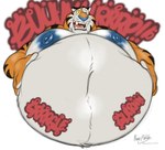 anthro areola belly belly_focus big_areola big_belly blue_nipples burping huge_belly male male_anthro mascot moobs nipples obese obese_anthro obese_male overweight overweight_anthro overweight_male simple_background solo striped_body stripes teeth tongue white_background husky2paws frosted_flakes kellogg's tony_the_tiger felid mammal pantherine tiger digital_media_(artwork) hi_res