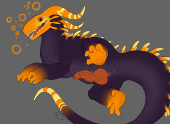animal_genitalia anus butt erection feral genital_slit genitals looking_at_viewer male orange_anus orange_body orange_knot orange_penis orange_scales penis presenting presenting_anus purple_body purple_scales scales solo benji_(artist) rain_world videocult lizard lizard_(rain_world) reptile scalie hi_res