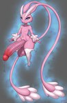 absurd_res anthro balls big_penis blue_eyes bodily_fluids featureless_chest fur generation_1_pokemon generation_4_pokemon genital_fluids genitals girly hi_res huge_penis hybrid hyper hyper_genitalia hyper_penis legendary_pokemon long_penis lopunny male mew_(pokemon) nintendo penis pink_body pink_fur pokemon pokemon_(species) precum solo teapot_(body_type) thick_thighs wide_hips wolfmask