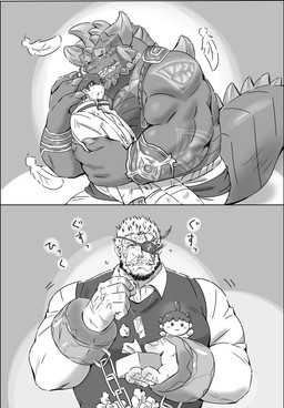 5_fingers acting bodily_fluids claws crying cuff_(restraint) duo_focus eye_patch eyewear fingers group handcuffs humanoid_hands loose_feather metal_cuffs restraints spiked_tail spikes spikes_(anatomy) tail tears suzuapi2 lifewonders mythology tokyo_afterschool_summoners balor cipactli_(tas) protagonist_(tas) twink_protagonist_(tas) dragon human mammal mythological_creature mythological_scalie scalie 2023 comic greyscale monochrome