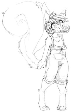 anthro big_tail bottomwear buckteeth clothed clothing eyelashes female freckled_face freckles fur fur_tuft hair overalls shirt simple_background solo standing tail tank_top teeth topwear tuft unusual_eyes white_background mcsweezy melonie mammal rodent sciurid tree_squirrel 2020 digital_drawing_(artwork) digital_media_(artwork) full-length_portrait greyscale monochrome portrait