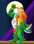 anthro beer_bottle bottle clothing container farmer hat headgear headwear male male/male muscular muscular_male pitchfork solo standing tools cagorical glitch_productions the_amazing_digital_circus gummigoo_(tadc) alligator alligatorid crocodilian reptile scalie absurd_res hi_res