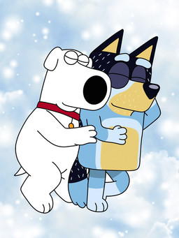 4_fingers abstract_background age_difference anthro arms_bent bent_leg big_eyes big_nose big_snout biped black_body black_ears black_fur black_nose black_tail blue_eyebrows blue_markings blue_tail closed_smile collar collar_only collar_tag crossover_ship cuddling dark_body dark_fur duo eyebrows eyes_closed feet fingers floppy_ears fur glistening glistening_nose gloves_(marking) hand_behind_head humanoid_hands light_body light_fur light_markings lop_ears male male/male markings mature_anthro mature_male monotone_body monotone_fur monotone_tail mouth_closed multicolored_body multicolored_fur multicolored_tail nude nude_anthro nude_male older_male on_model plantigrade pointy_ears prick_ears red_collar round_eyes sleeping smile snout tail thick_eyebrows two_tone_tail white_body white_ears white_fur white_tail yellow_body yellow_fur younger_male palmer711 bluey_(series) family_guy bandit_heeler brian_griffin australian_cattle_dog bird_dog canid canine canis cattledog domestic_dog herding_dog hunting_dog labrador mammal pastoral_dog retriever 2023 3:4 crossover digital_drawing_(artwork) digital_media_(artwork) hi_res