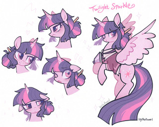book clothing collared_shirt dress_shirt female feral grumpy hair horn necktie one_eye_closed ponytail shirt simple_background solo tired_eyes topwear wingding_eyes wings wink petaltwinkle friendship_is_magic hasbro my_little_pony mythology twilight_sparkle_(mlp) equid equine mammal mythological_creature mythological_equine winged_unicorn