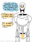 animated_skeleton blush bodily_fluids bone bones-n-boners clothing dialogue digital_drawing_(artwork) digital_media_(artwork) embarrassed english_text erection genitals humanoid magma_penis male monochrome not_furry offscreen_character papyrus_(undertale) penis shaking simple_background skeleton solo speech_bubble tears text undead undertale undertale_(series)