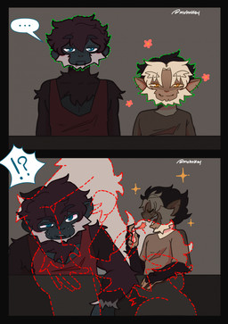 anthro clothed clothed_male clothing duo imaginary_fellatio imaginary_sex male male/male muhnkey liang_(muhnkey) matheo_(muhnkey) ape capuchin_monkey cebid gibbon haplorhine mammal monkey new_world_monkey primate hi_res