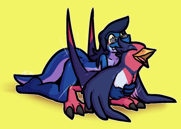 3_toes ambiguous_penetration anthro anthro_on_feral anthro_penetrating anthro_penetrating_feral bestiality black_body black_claws black_feathers blue_body blue_hair blue_scales claws duo eyes_closed eyewear eyewear_only feathers feet female female_penetrated feral feral_penetrated glasses glasses_only grey_eyewear grey_glasses hair happy happy_sex hug looking_down male male/female male_penetrating male_penetrating_female motion_lines nude open_mouth penetration purple_eyes red_body red_feathers scales sex smile tail tail_feathers three-quarter_view thrusting toe_claws toes wearing_glasses white_body white_feathers yellow_sclera ultilix nintendo pokemon ulti_(ultilix) avian generation_3_pokemon lizard pokemon_(species) reptile scalie swellow 2025