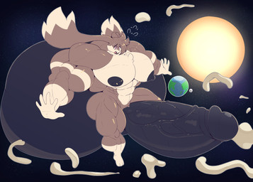 3_toes 5_fingers abs anthro areola balls biceps big_balls big_muscles big_penis biped blush bodily_fluids brown_body brown_fur circumcised cum earth excessive_cum excessive_genital_fluids feet fingers fur genital_fluids genitals huge_balls huge_muscles huge_penis hyper hyper_balls hyper_genitalia hyper_muscles hyper_penis macro male moon muscular muscular_anthro muscular_male nipples nude open_mouth pecs penis planet planet_dwarfing quads solo space star sun terra_macro toes tongue vein veiny_penis eikasianspire ike_(eikasianspire) lagomorph leporid mammal rabbit 2021 absurd_res digital_media_(artwork) hi_res