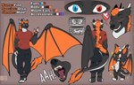 anthro chibi clothing male open_mouth ringed_horn solo tail wings miss_crex mythology finn_the_drox canid canine dragon fox hybrid mammal mythological_creature mythological_scalie scalie absurd_res hi_res model_sheet