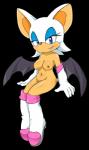 anthro biped black_nose blue_eyes boots breasts butt clothing female footwear gloves handwear looking_at_viewer medium_breasts membrane_(anatomy) membranous_wings mostly_nude nipples nude shoes simple_background sitting solo transparent_background wings jenokamui sega sonic_the_hedgehog_(series) rouge_the_bat bat mammal alpha_channel