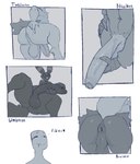 ambiguous_gender anthro anus backsack balls big_balls big_penis black_anus black_balls black_body black_fur black_penis black_sclera bodily_fluids butt butt_grab drooling ears_up erection eyes_closed foreskin fur genitals glans group hand_on_butt happy heart_symbol holding_penis huge_penis humanoid_genitalia humanoid_penis long_penis looking_at_viewer lying male navel on_back partially_retracted_foreskin pawpads penis perineum presenting presenting_anus presenting_hindquarters presenting_penis puffy_anus raised_tail rear_view saggy_balls saliva simple_background standing tail teeth text unretracted_foreskin vein veiny_penis white_background white_eyes itisd nintendo pokemon blaziken braixen eeveelution generation_2_pokemon generation_3_pokemon generation_6_pokemon humanoid pokemon_(species) typhlosion umbreon 2024 english_text hi_res monochrome