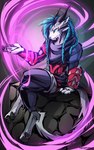 4_fingers blue_eyes blue_hair fingers fur hair horn white_body white_fur neotheta guild_wars charr felid mammal 2021 5:8 digital_media_(artwork) hi_res