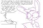 alternate_species answering_machine anthro anthrofied clothing crossgender dialogue female furrification hat headgear headwear mtf_crossgender role_reversal solo tablet text the_weaver five_nights_at_freddy's roommates:motha scottgames beanie_(roommates) bonnie_(fnaf) weaver_bonnie lagomorph leporid mammal rabbit english_text monochrome