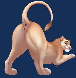 animal_genitalia animal_vulva bedroom_eyes belly bite chest_down_ass_up feline_genitalia feline_vulva female feral fur genitals head_down_ass_up lion_ears looking_at_viewer looking_back looking_back_at_viewer markings mole_(marking) narrowed_eyes neck_scruff pawpads paws presenting purple_eyes quadruped raised_tail rear_view seductive solo tail tail_anus tail_tuft tan_body tan_fur tuft vulva white_belly heymayaart calpurnia felid lion mammal pantherine absurd_res alpha_channel hi_res signature