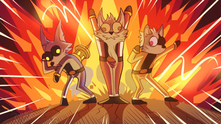 anthro beard belt blue_body blue_fur chibi clothing derp_eyes explosion explosives eye_patch eyewear facial_hair fangs fur group humor male mature_anthro mature_male multiple_poses parody pose suit tail teeth trio pinumontbalou league_of_legends mythology nintendo riot_games sdorica star_fox super_sentai tencent law_(sdorica) warwick_(lol) wolf_o'donnell canid canine canis mammal mythological_canine mythological_creature werecanid werecanine werecreature werewolf wolf 16:9 hi_res widescreen