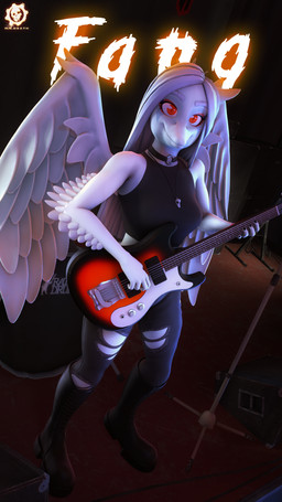 amber_eyes anthro black_boots black_bottomwear black_clothing black_footwear black_pants boots bottomwear clothing elbow_feathers electric_guitar eyelashes eyeliner feathered_wings feathers female footwear grey_body grey_feathers grey_hair grey_scales guitar hair halter_top jewelry long_hair looking_at_viewer makeup musical_instrument necklace on_stage pants playing_guitar playing_music plucked_string_instrument scales shoes smile snout solo string_instrument text torn_bottomwear torn_clothing torn_pants wings gearsassassins aeridiccore_(modeler) cavemanon_studios goodbye_volcano_high ko_op_(game_developer) snoot_game fang_(gvh) prehistoric_species pterosaur reptile scalie 2023 3d_(artwork) 9:16 absurd_res artist_name digital_media_(artwork) hi_res huge_filesize source_filmmaker_(artwork) watermark